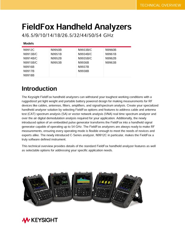 FieldFox Handheld Analyzers PDF Asset Page Keysight